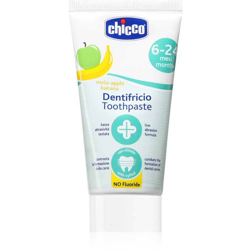 Chicco Fluoride-Free Toothpaste 6-24m zubní pasta bez fluoridu pro děti Apple-Banana 50 ml