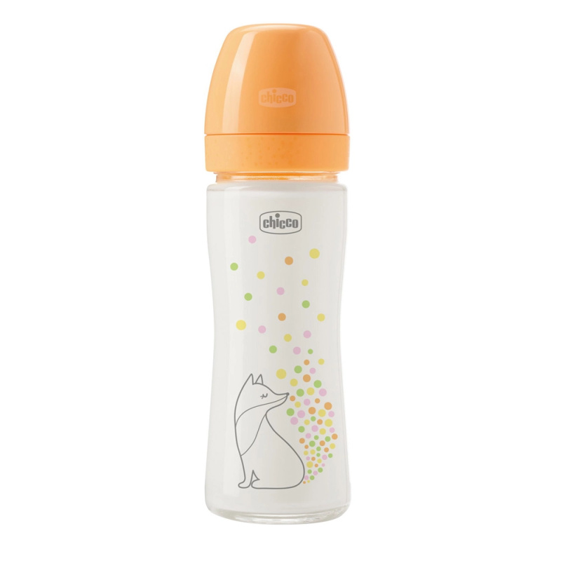Chicco skleněná kojenecká láhev Perfect Easy 240 ml se silikonovou savičkou
