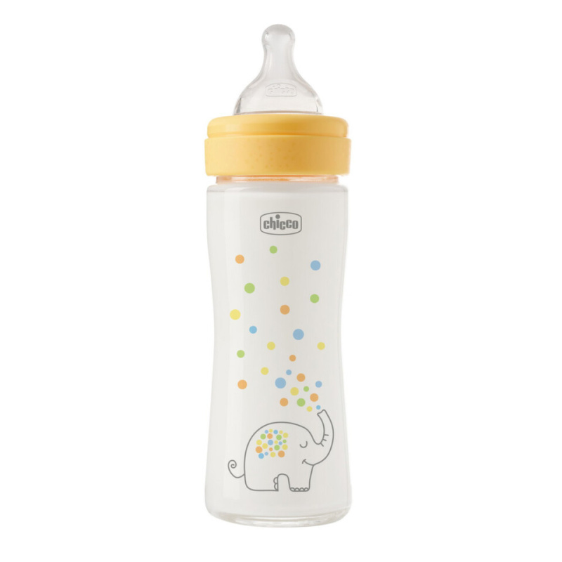 Chicco kojenecká skleněná láhev Perfect Easy 240 ml s pomalým průtokem 0m+