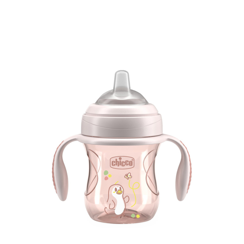 Chicco Transition Cup 4m+ tréninkový hrnek s držadly Pink 200 ml