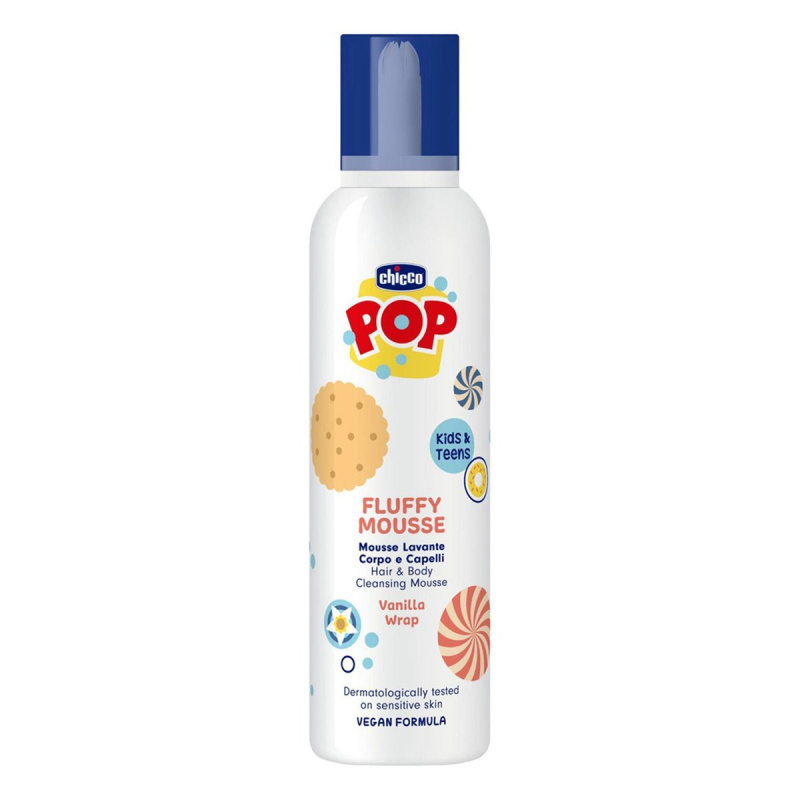 Chicco POP Fluffy Mousse Hair and Body pěna na tělo a vlasy Vanilla wrap 200 ml