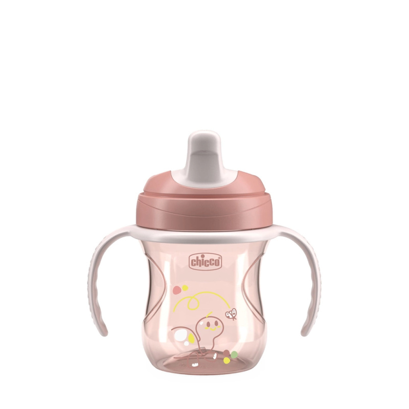 Chicco Training Cup 6m+ tréninkový hrnek s držadly Pink 200 ml