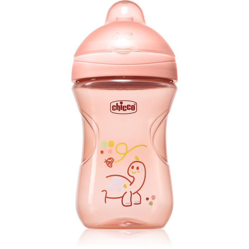 Chicco Advanced Cup Pink tréninkový hrnek s brčkem 12m+ 266 ml