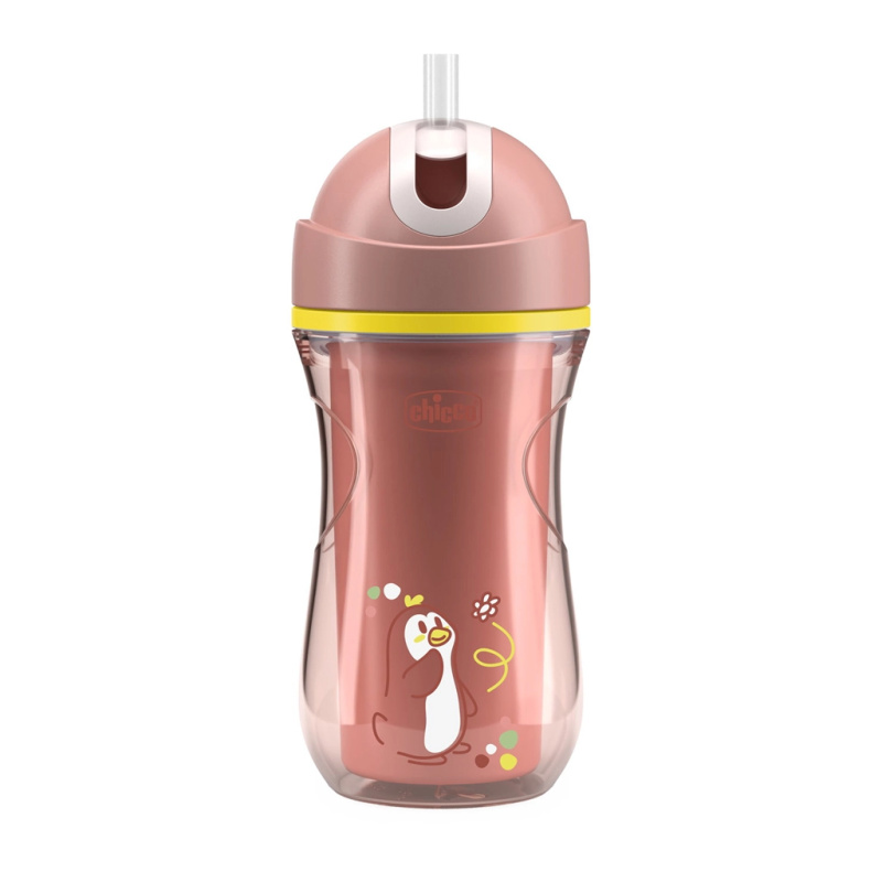 Chicco Sport Cup 14m+ hrnek s brčkem Pink 266 ml