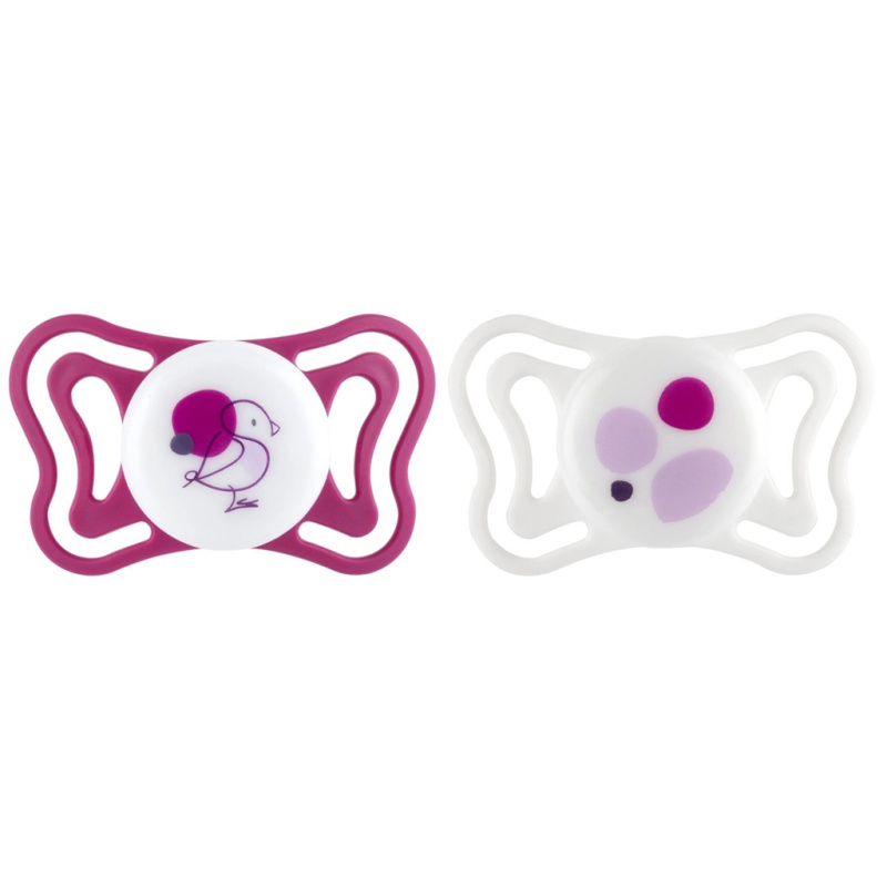 Chicco Physioforma light silikonové ortodontické dudlíky růžové 6–16 m, 2 ks