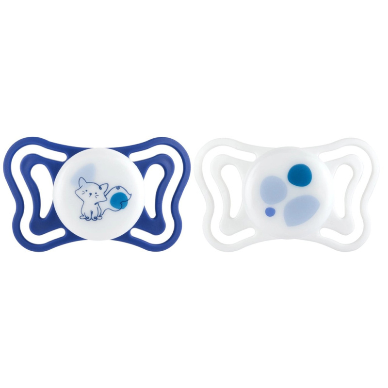 Chicco PhysioForma Light silikonové ortodontické dudlíky modré 16–36 měsíců 2 ks