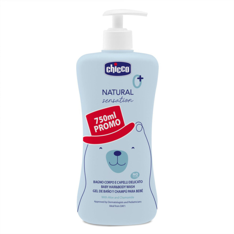Chicco šampon na vlasy a tělo Natural Sensation s aloe a heřmánkem 750 ml