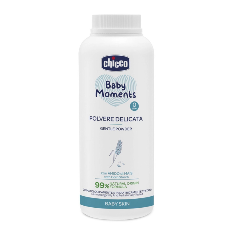 Chicco Baby Moments dětský pudr s kaolinem a kukuřičným škrobem 130 g