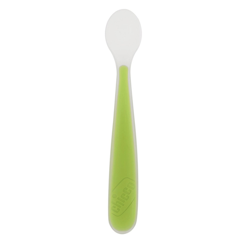 Chicco silikonová lžička Soft zelená 6m+