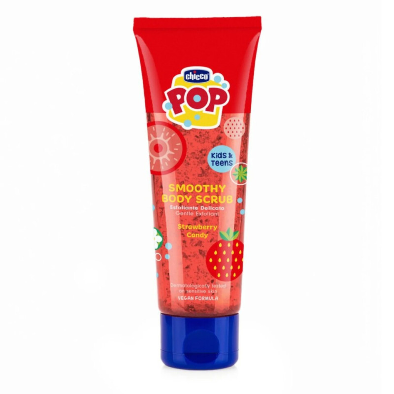 Chicco pop tělový peeling pro děti a teenagery jahodový smoothie 150 ml