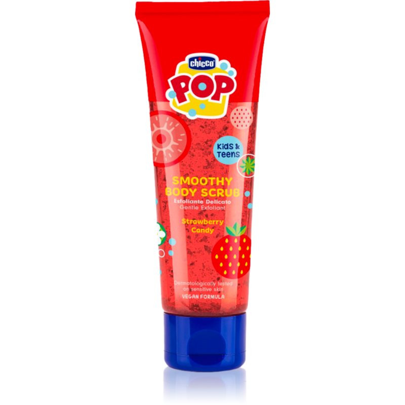 Chicco pop tělový peeling pro děti a teenagery jahodový smoothie 150 ml