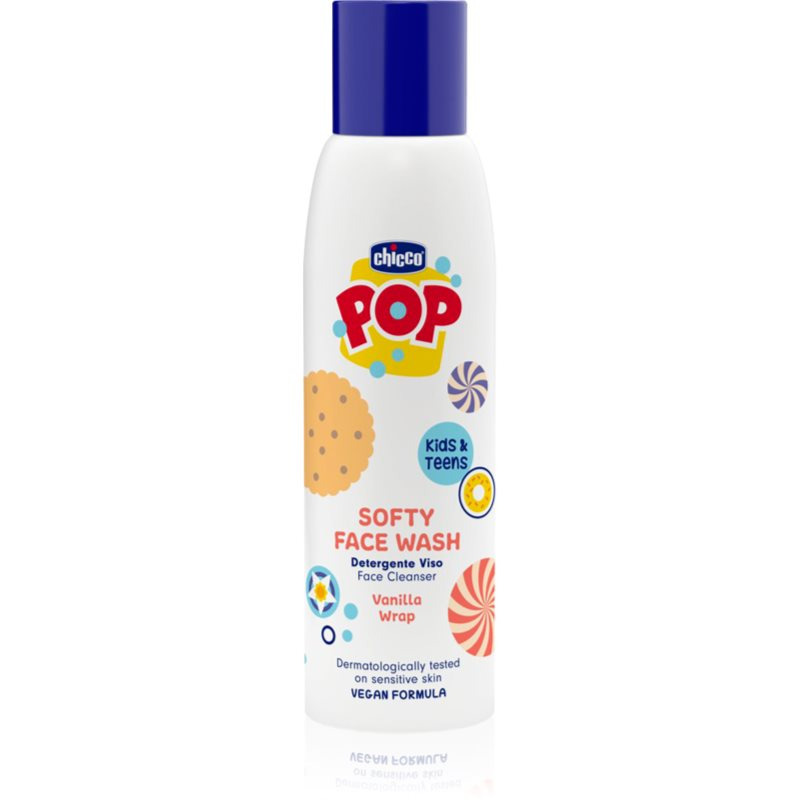 Chicco pop softy jemný čisticí gel na obličej vanilla wrap 150 ml s pěnovací nádobkou