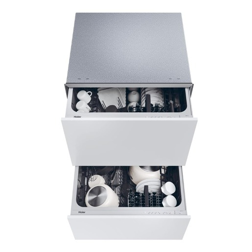 Vestavná myčka nádobí se dvěma zásuvkami Haier nerez 32901724
