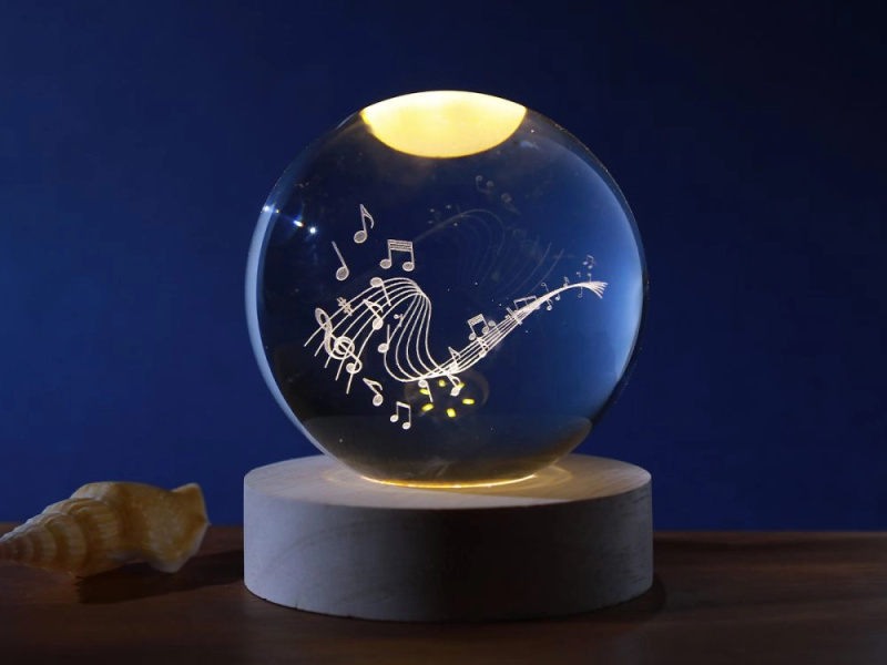 Křišťálová lampa Koule Muzika