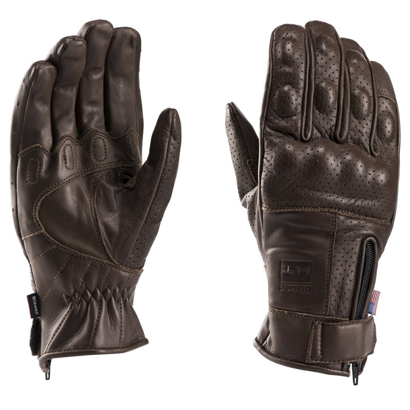 Moto rukavice Blauer Combo Dark Brown tmavě hnědá L