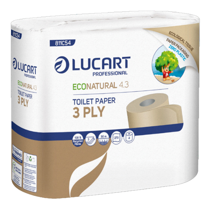 Lucart Professional Lucart Econatural 4.3 - toaletní papír 30 m, 4 ks