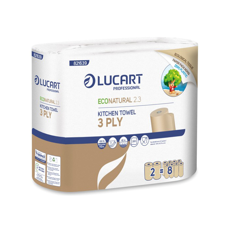 Lucart Professional Lucart Econatural Kuchyňské utěrky 3 vrstvy, 2 ks