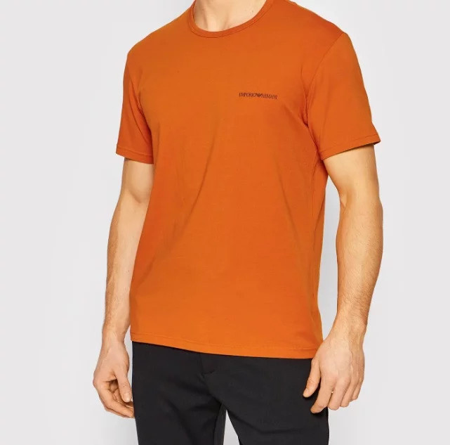 Pánské triko - 111267 2R717 03563 - oranžová/tm.modrá - Emporio Armani L oranžová - modrá
