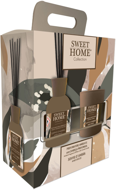 Sweet Home Collection Dárková sada aroma difuzéru se svíčkou Amber Whisper