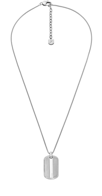 Fossil Pánský ocelový náhrdelník Psí známka Knox JF04882040