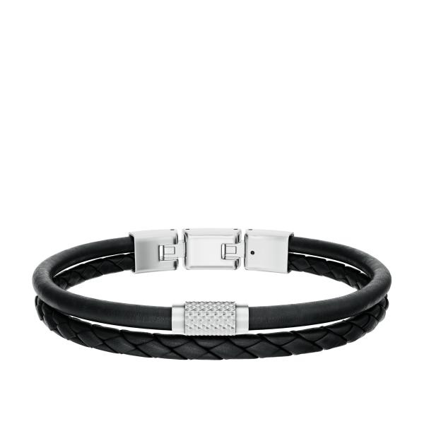 Fossil Kožený dvojitý náramek pro muže JF04989040