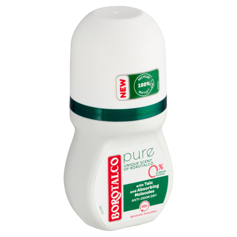 Borotalco Pure Original deodorant roll-on bez obsahu hliníkových solí 50 ml