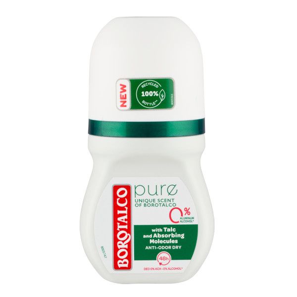 Borotalco Pure Original deodorant roll-on bez obsahu hliníkových solí 50 ml