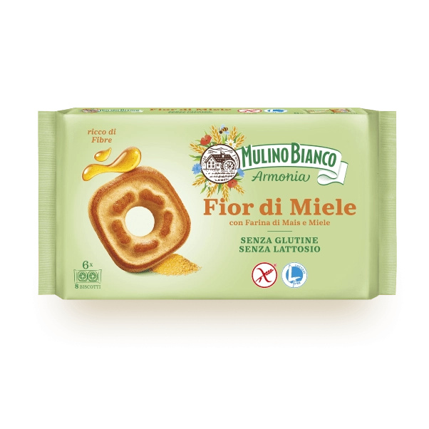 Mulino Bianco bezlepkové medové sušenky (Fior di Miele) 250g