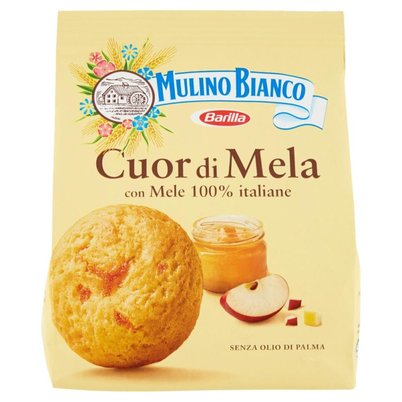 Mulino Bianco Cuor di Mela Měkké sušenky s jablečným džemem
