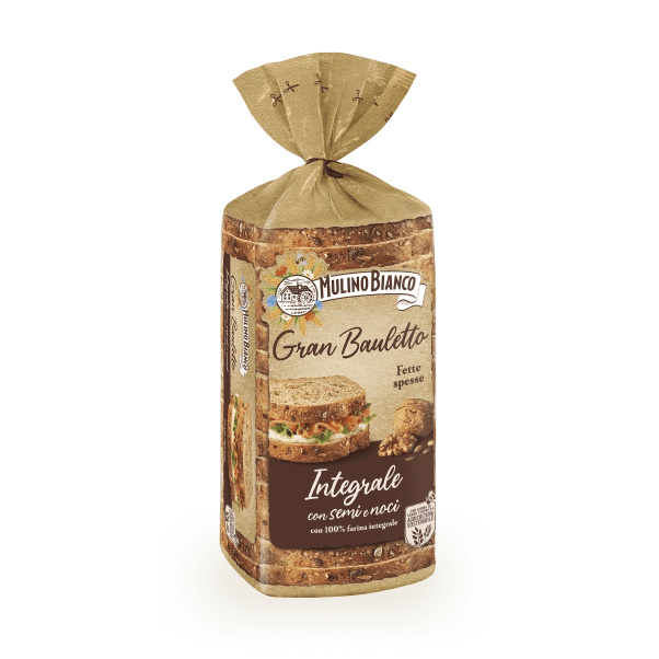Mulino Bianco toastový celozrnný chléb s oříšky (Gran Bauletto Integrale) 465g