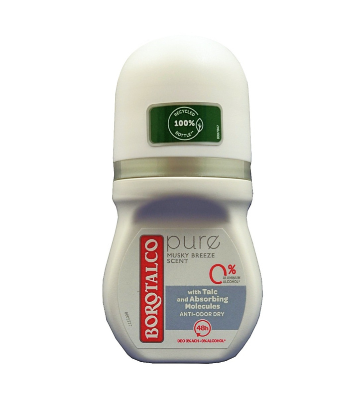 Borotalco Pure deodorant roll-on vůně Musky Breeze 50 ml