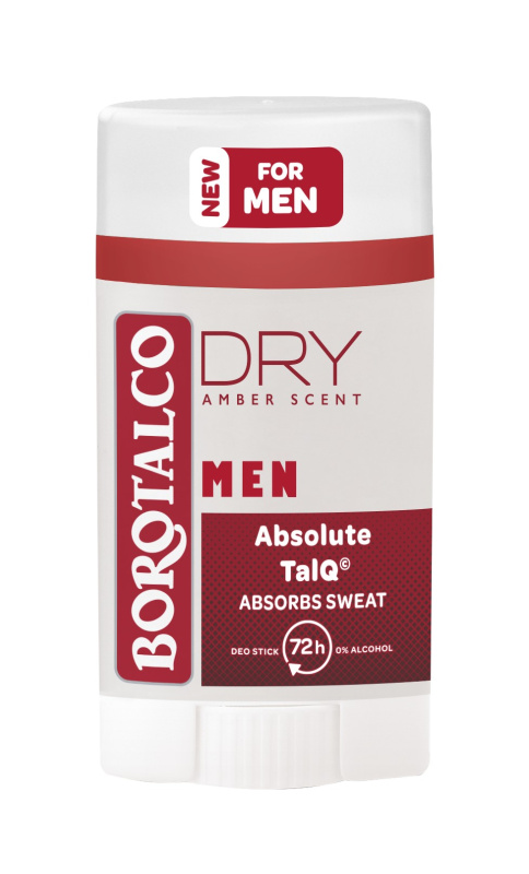 Borotalco MEN Dry tuhý deodorant 72h pro muže Amber Scent 40 ml