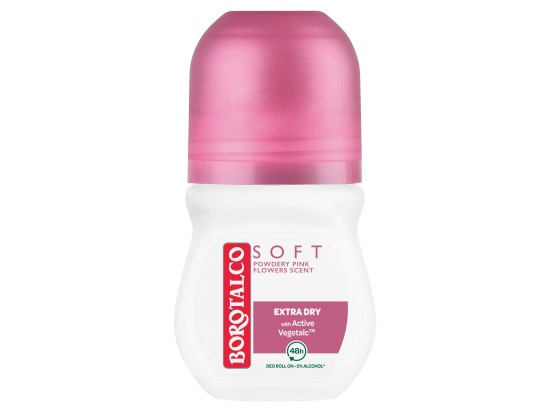 Borotalco Soft Talc & Pink Flower kuličkový deodorant roll-on bez alkoholu 50 ml