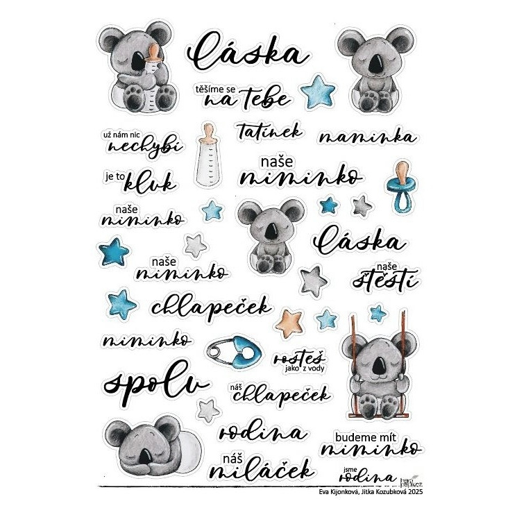 Samolepky A5 - Chlapeček a koala č.2