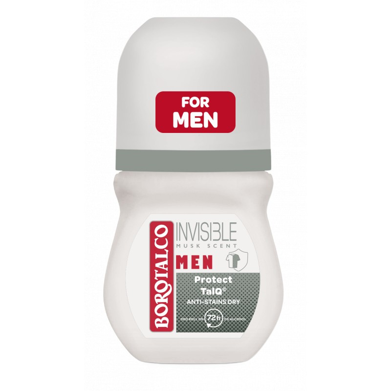 Borotalco MEN Invisible kuličkový deodorant roll-on 72h vůně Musk 50 ml