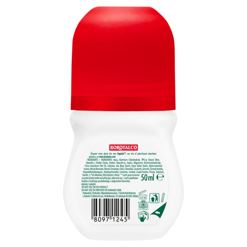 Borotalco Intensive deodorant roll-on 72h 50 ml