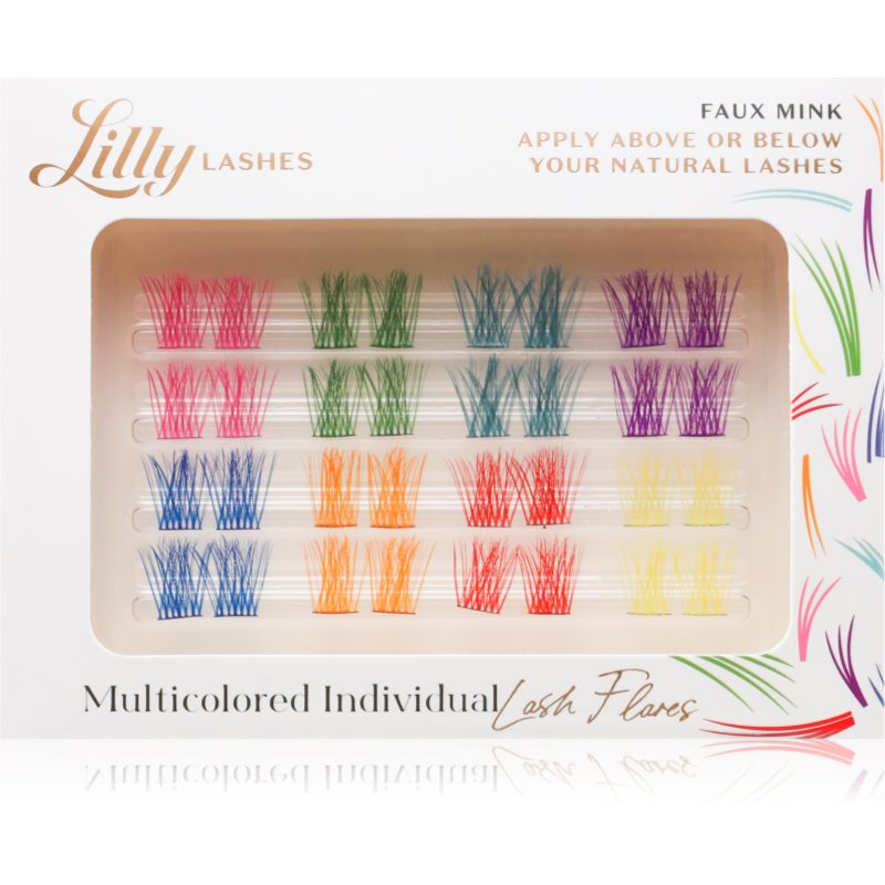Lilly Lashes Multicolored Individual trsové nalepovací řasy s uzlíkem 32 ks
