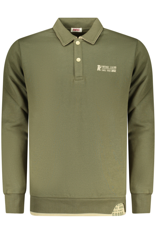 Pánské zelené polo s dlouhým rukávem