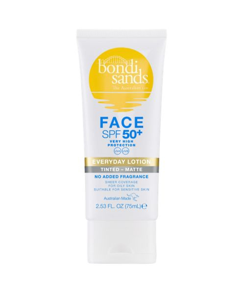Bondi Sands SPF 50+ Everyday Face Lotion ochranný tónovací krém na obličej pro matný vzhled SPF 50+ 75 ml