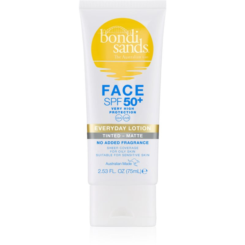 Bondi Sands SPF 50+ Everyday Face Lotion ochranný tónovací krém na obličej pro matný vzhled SPF 50+ 75 ml