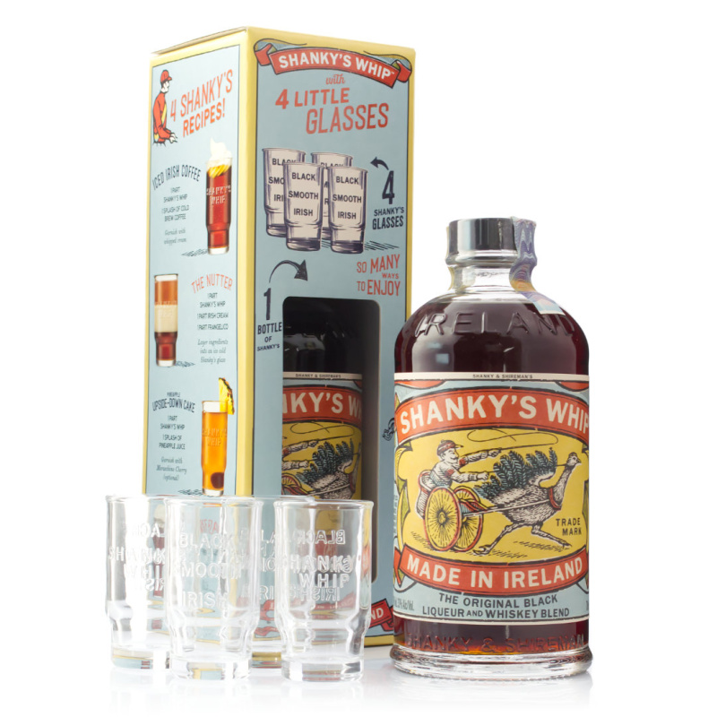 Shanky's Whip 33% 0,7l (dárkové balení 4 skleničky)