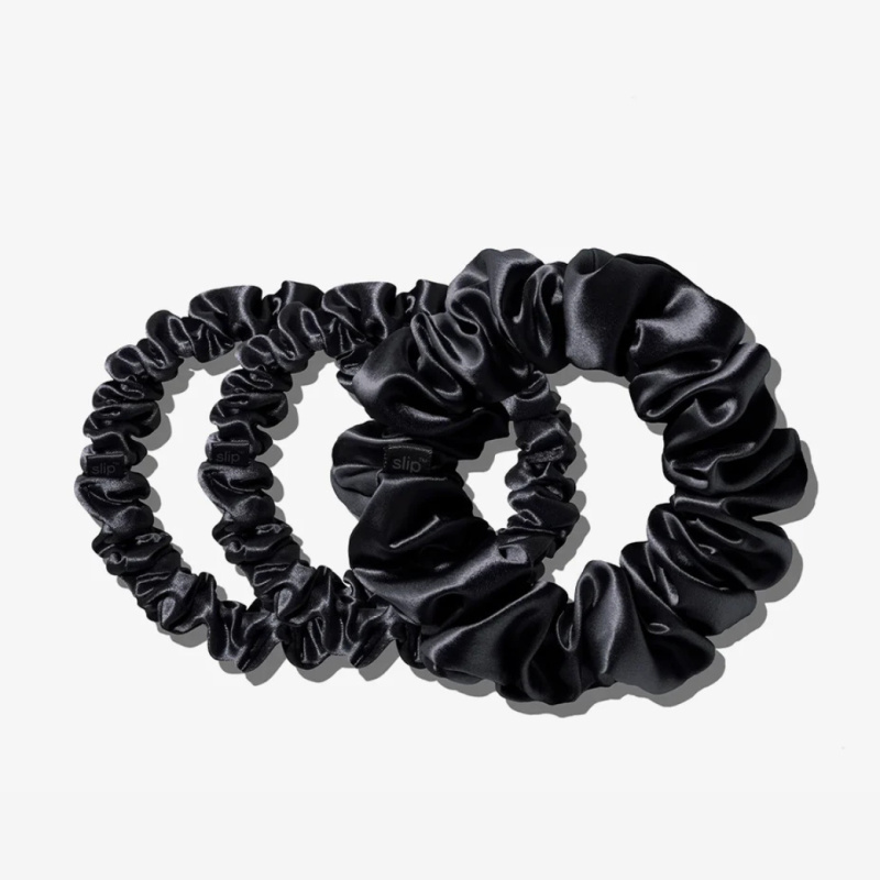 SLIP Hedvábné gumičky Midi/Large - Black 3x