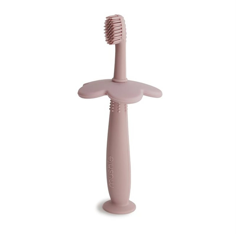 Mushie Learning Toothbrush zubní kartáček Flower Blush 1 ks