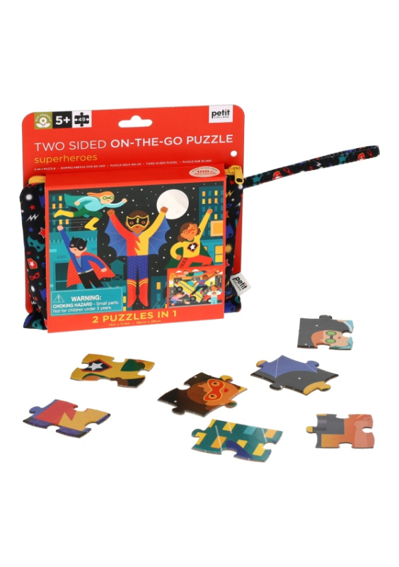 Petit Collage Oboustranné puzzle Superhrdinové