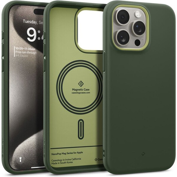 Spigen Caseology Nano Pop kryt s MagFit iPhone 15 Pro Max zelený