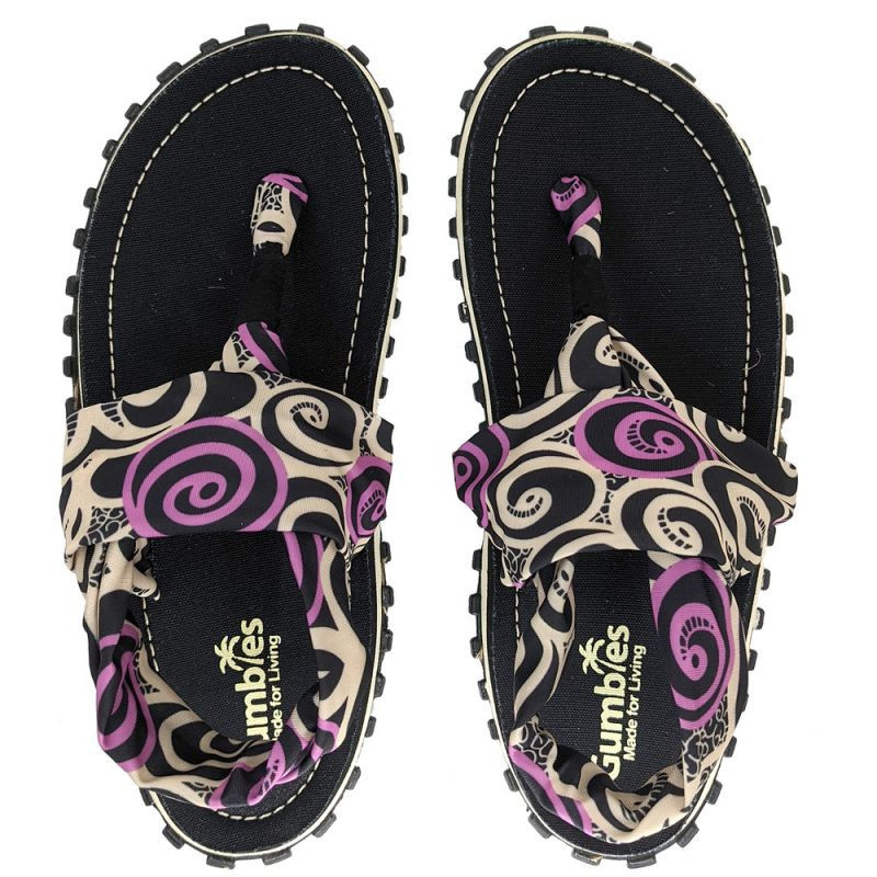 Gumbies - dámské žabky Slingback - BLACK SWIRLS 37