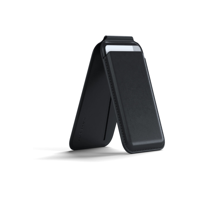 Satechi Vegan-Leather Magnetic Wallet Stand iPhone 12/13/14/15 all models - černé