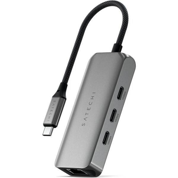 Satechi 4v1 USB-C hub s 2,5 gigabitovým Ethernetem vesmírně šedý Vesmírně šedá