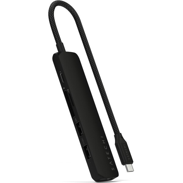 Satechi 6v1 USB-C Slim víceportový adaptér černý Černá
