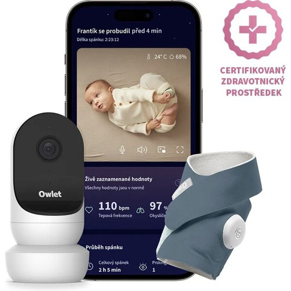 Owlet Dream Sock + Cam2 Bundle Bedtime Blue Modrá